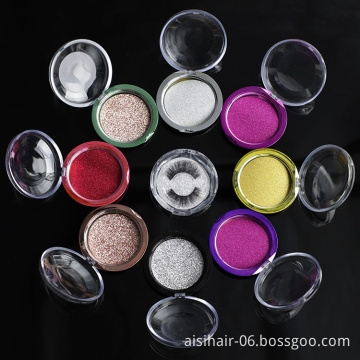 Aisi Hair Private Label Logo Colored Eyelashes Packaging Custom Eye Lashes Box 25mm False Eye Lash Empty Container